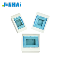 Boîtier de distribution d'alimentation miniature OEM JINHAI avec voyant lumineux, disjoncteur miniature 2, 4, 6 voies, panneau de disjoncteur en plastique ABS/PC pour intérieur