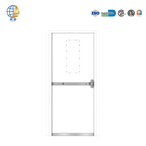 <span class=keywords><strong>Porte</strong></span> <span class=keywords><strong>coupe</strong></span>-<span class=keywords><strong>feu</strong></span> d'urgence contemporaine en acier à feuille simple avec barre anti-panique, prix pour projets professionnels (vente en gros) - Product Image 1