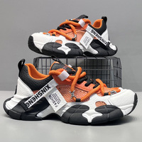 Sepatu Kasual Pria Model Terbaru Musim Gugur, Dual-Mesh Warna-Blok Sol Tebal - Gaya Serbaguna Terlaris, Tampilan Berlapis, Desain Sporty