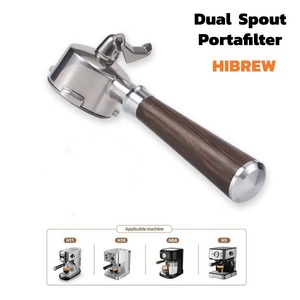 Portafiltro de Doble Boquilla Reutilizable de Acero Inoxidable 304 de 51 mm para HIBREW H10B/Delonghi EM450M/Mr. Filtro para Café/<span class=keywords><strong>Oster</strong></span>/Brayer BR1101 - Product Image 1