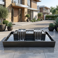 Fontaine à rideau d'eau personnalisable en acier inoxydable pour extérieur, cascade de pluie avec LED colorées et pompe