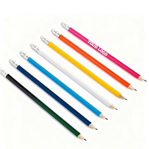 Crayons en bois blancs vierges avec gomme, personnalisables avec logo, promotion JW1146, papeterie en vrac, crayons en graphite personnalisés - Product Image 1