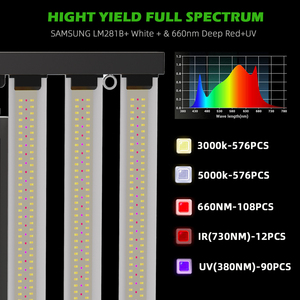 3 kênh phát triển ánh sáng THỦY CANH <span class=keywords><strong>LED</strong></span> phát triển ánh sáng 320W Bar quang phổ đầy đủ phát triển ánh sáng <span class=keywords><strong>LED</strong></span> nhà máy trong nhà - Product Image 5