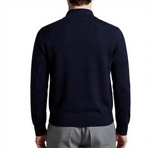 Cárdigan Azul Marino con Cuello Alto y Botones para Hombre, Suéter de Punto de Lana Acrílica de Manga Larga, Logotipo Personalizado, Marca Privada, Cárdigans para Hombre - Product Image 3