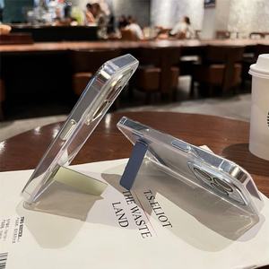 Pour <span class=keywords><strong>iPhone</strong></span> 14 <span class=keywords><strong>13</strong></span> 12 <span class=keywords><strong>Mini</strong></span> 11 16 Pro Max15 Plus Béquille Support Shell Mince En Alliage De Métal Invisible Pliant Titulaire Stand Téléphone Cas - Product Image 6