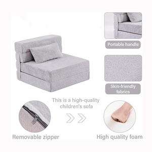 लोकप्रिय मल्टीफ़ंक्शन फोम फोल्ड सोफा बिस्तर अतिथि सोफे के साथ तकिया की कुर्सी के साथ सांस लेने योग्य कवर के साथ - Product Image 3