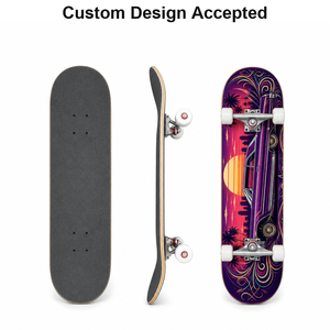 Planche de skateboard complète en érable 7 plis OEM personnalisée, 80 cm, double kick, style old school rétro, graphisme voiture Lowrider, pour hommes - Product Image 1