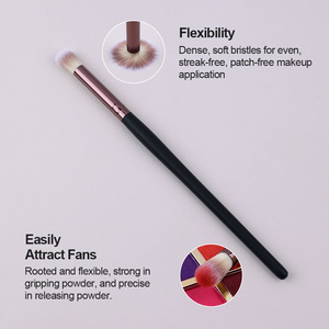 Soft Blending Eyeshadow Brush Tri Color Nylon Bristles Wooden Handle <b>Eye</b> Detail Concealer Tool - Product Image 3