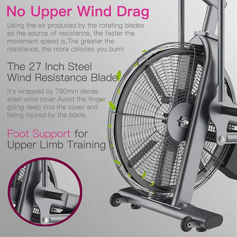 Rouser Fitness Cardio Machine Air Assault Bike Gym Exercise Bike Air Cycle Fan Bike