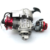 Moteur de Pocket Bike 49cc 52cc à gros alésage avec cylindre haute performance, couvercle de moteur CNC, carburateur de course, moteur DIY ROUGE