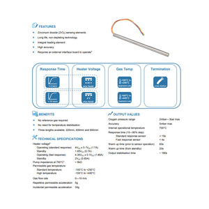 เซ็นเซอร์ออกซิเจน SST O2 รุ่น O2S-T6-SH/LG ทำจากสแตนเลส ทนความร้อนสูง หัววัดยาว สำหรับการวิเคราะห์ก๊าซ - Product Image 4