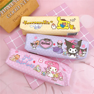 Estuche de Lápices con Diseño de Dibujos Animados, Gran Capacidad, PU de Una Sola Capa, Estuche Rectangular para Estudiantes con Diseños de Kuromi y Cinnamoroll - Product Image 5