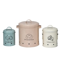 BX ensemble de 3 pots ronds de cuisine pour le stockage des aliments farine thé café sucre