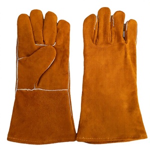 Guantes de Trabajo Garde B de Cuero Vacuno de 9 oz, Lisos, Resistentes a Cortes y Calor, Color Amarillo, para Soldadura - Product Image 2