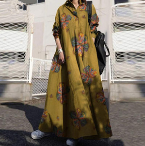 Primavera Abaya Dubai caftano arabo donne abito musulmano Ramadan Eid stampa floreale arabo <span class=keywords><strong>etnico</strong></span> <span class=keywords><strong>abbigliamento</strong></span> islamico - Product Image 4