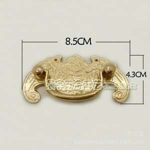 Chengyu estilo chino murciélago antiguo cobre puro mango pequeño muebles clásicos cajón caja de madera regalo - Product Image 2