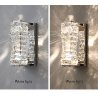 Appliques murales LED en cristal chromé tricolores de 26 cm de hauteur, 10 W, pour couloir, porte d'entrée, escalier, chevet, 85 V-265 V
