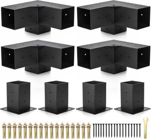 Zware 2X4 Pergola Dak Beugel Paalbalk Connector Driehoekige Plank Beugel Kwaliteit Mount Beugels <span class=keywords><strong>2</strong></span> "X 4" Houten Palen Staal - Product Image 3