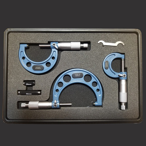 Micrometer Set Schroefmicrometer 4-delige set Mechanische micrometer Diametermeting 0-100mm Gemaakt in China Verpakking in houten kist - Product Image 4