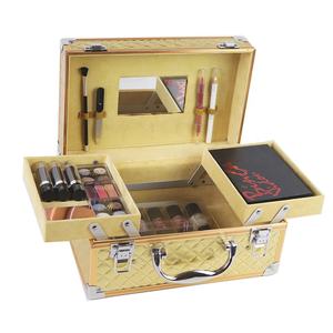 <span class=keywords><strong>Valise</strong></span> de maquillage Golden <span class=keywords><strong>Vanity</strong></span> à la mode <span class=keywords><strong>valise</strong></span> cosmétique de voyage avec miroir pour les essentiels de beauté en déplacement - Product Image 2