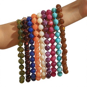 สร้อยคอโบฮีเมียนแบบผูกปมประดับลูกปัดอะคริลิคเคลือบทอง 18K สีรุ้งทรงกลมขนาดใหญ่ ของขวัญสำหรับผู้หญิง - Product Image 3