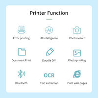 Mini Imprimante Portable Papier pour Étudiants, Imprimante Thermique de Poche Mobile Autocollants Étiquettes Photo sans Fil