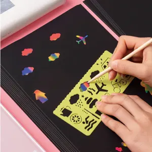 Vendita calda di carta artistica antigraffio arcobaleno personalizzata con stencil