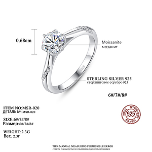 CZCITY <span class=keywords><strong>argento</strong></span> moda Moissanite diamante 1 carato fede nuziale S925 gioielli in <span class=keywords><strong>argento</strong></span> Sterling anello da donna - Product Image 2