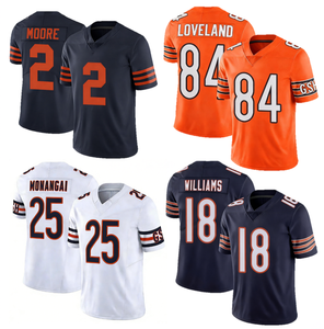 Jersey de Fútbol Americano de Chicago de la Mejor Calidad, Cosido, 18 Caleb Williams 2 D.J. Camiseta personalizada Moore 15 Rome Odunze 84 Colston Loveland - Product Image 1