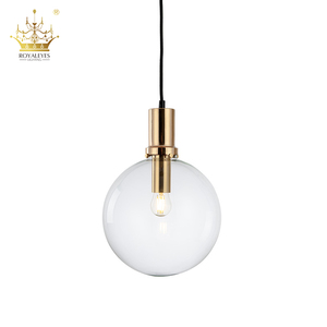 Lampadine a incandescenza cromo lucido orb filo grande globo sferica moderna pesare luce del pendente trasparente - Product Image 1