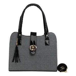 Bolso Cuadri Blanco3 para Mujer de Fana Isadora con Asas Negras y Cierre para Uso Profesional - Product Image 1