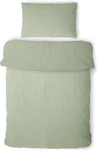 Juego de Funda Nórdica de Algodón Lavado Muslin Gris para <span class=keywords><strong>Cama</strong></span> Individual, Fundas Nórdicas para Adolescentes en Verde Salvia con Funda de Almohada - Product Image 2