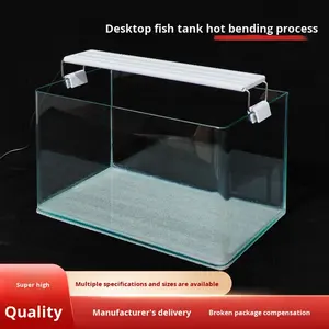 Acquario Rettangolare in Vetro Curvato a Caldo <span class=keywords><strong>per</strong></span> Paesaggio Domestico, Piccola Vasca <span class=keywords><strong>per</strong></span> <span class=keywords><strong>Tartarughe</strong></span>, Piante Acquatiche e Pesci Rossi - Product Image 5