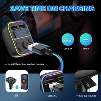 G38 G39 PD QC 3.1A Lecteur MP3 de voiture sans fil mains libres, kit voiture, double chargeur USB C rapide, modulateur, émetteur FM Bluetooth