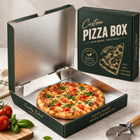 Boîte à pizza personnalisée imprimée, boîte d'emballage alimentaire en carton ondulé, emballage pour pizza de restaurant