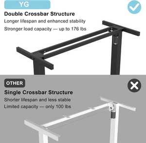 Bàn đứng có thể điều chỉnh chiều cao điện 55 "x 24" với khay quản lý cáp, chống va chạm, máy trạm cho văn phòng tại nhà - Product Image 6