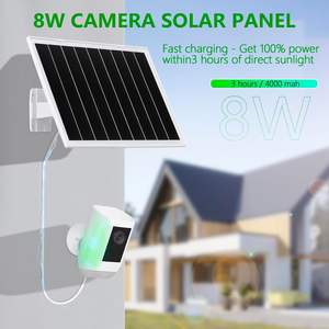 Panel Solar Monocristalino de Silicio de 8W 5V, Cargador con Certificación CE, Resistente al Agua IP65, para Cámara de Seguridad Exterior Ajustable 360° - Product Image 2