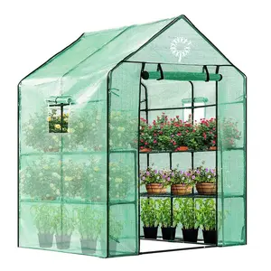 Dandelion Wholesale Walk-in Greenhouses for Outdoors, Durable Green House Kit with Window, Thicken PE Cover, 3 Tiers 8 Shelves