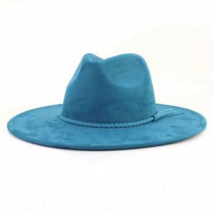 High Quality Vintage Wholesale Wide Brim Fedora Jazz Western Cowboy Felt Cowgirl Fishing Party Hats - Product Image 4