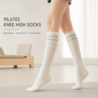 Chaussettes de Pilates élastiques personnalisées à bout ouvert, antidérapantes, respirantes en coton pour le yoga, la barre, la danse, le studio, OEM ODM