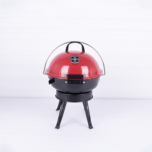 Portable Mini Charcoal BBQ Grill Round American Style With Folding Legs Outdoor Use - Product Image 2