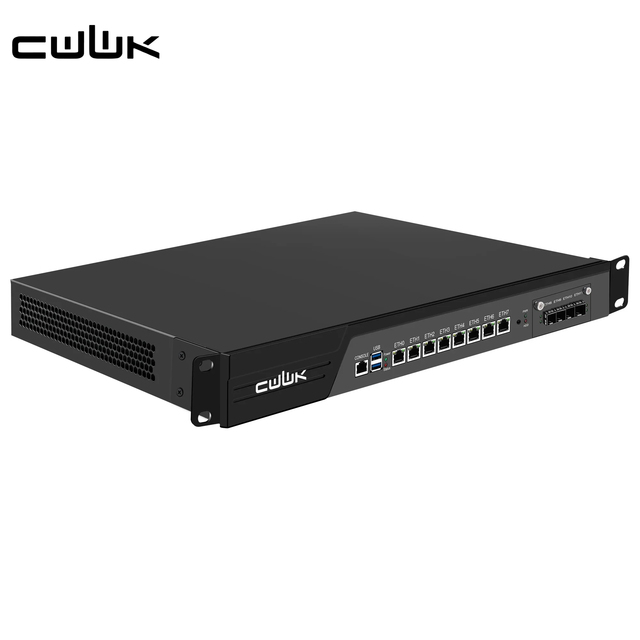 CWWK B150 1U Firewall Router Rack Pfsense Server i3 i5 i7 8 x i226V 2.5GbE LAN 4 x 82599ES 10G SFP OPNsense Rackmount Hardware