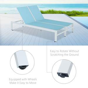 DB réglable en aluminium patio extérieur Double Chaise longue Style moderne loisirs salon arrière pour cour parc utilisation - Product Image 6