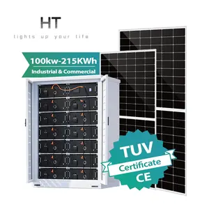 HT Customized 50kw 80kw 100kw 150kw 200kw 300kwh Industrial Commercial Energy Storage System 100kwh Container With Solar Panels