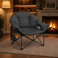 Chaise lune portable pour camping, robuste, avec structure en acier, pliable et rembourrée, pour jardin, terrasse, pique-nique, pêche, cour arrière