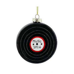 Nuova festa personalizzata pallina musica CD ciondolo vetro soffiato arazzi ornamento alberi di natale decorazioni - Product Image 4