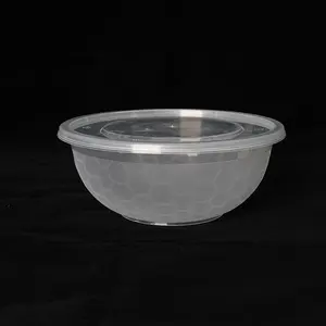 Bols ronds en plastique jetables en forme de boule de pied de 1050ml bol rond d'emballage alimentaire bol de soupe bol de ramen avec couvercle