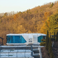 Maison capsule spatiale de luxe en acier, préfabriquée, modulaire, type Apple Cabin, maisonnette mobile intelligente pour appartement, resort, glamping, camping