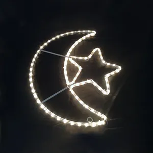 Customized Beauty Led Star And Moon Light For Ramadan Decoration