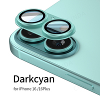 Protection d'Objectif de Caméra en Verre Trempé 9H et Aluminium Métal pour iPhone 16 Pro Max et iPhone 16